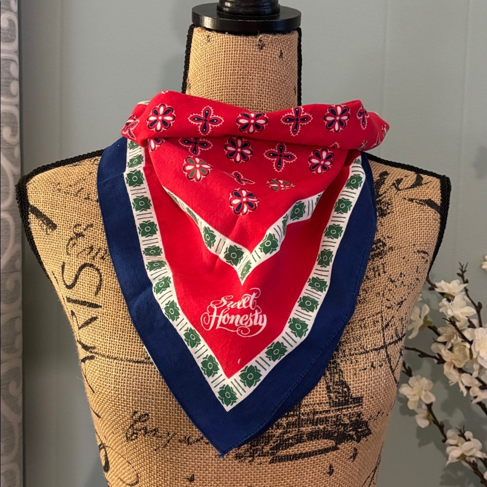 Vintage Avon Sweet Honesty Boho Print Bandanna